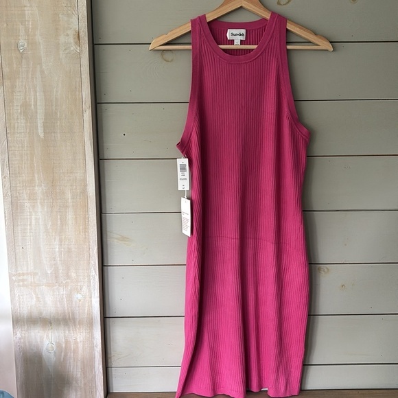 Sunday Best Jodie Ribbed Tank Dress – Soft Fuchsia – Size L – NWT - Picture 3 of 13
